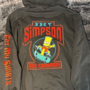 Bart Simpson Graphic Hoodie - Black NWOT